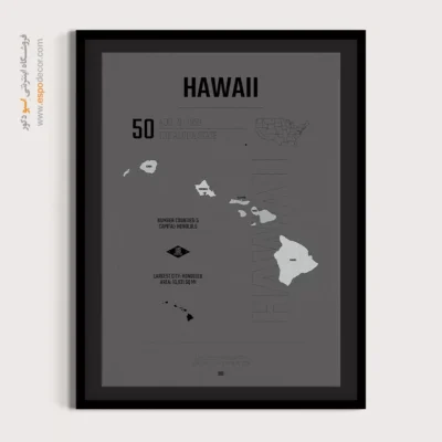 تابلو نقشه شهر هاوایی - هاوایی – تابلو نقشه شهرهای جهان - اسپو دکور