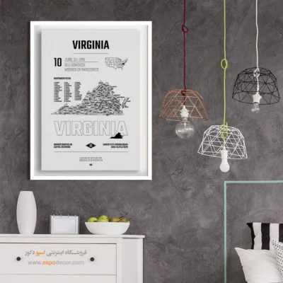 تابلو نقشه شهر ویرجینیا - ویرجینیا – تابلو نقشه شهرهای جهان - اسپو دکور
