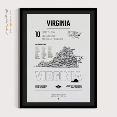 تابلو نقشه شهر ویرجینیا - ویرجینیا – تابلو نقشه شهرهای جهان - اسپو دکور