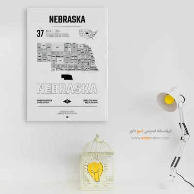 تابلو نقشه مدرن نبراسکا