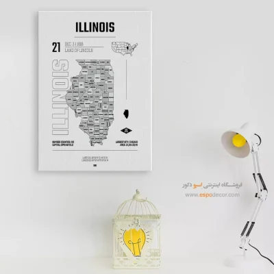 تابلو هنری نقشه ایلینویز
