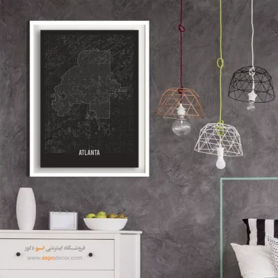 تابلو نقشه شهر آتلانتا - آتلانتا – تابلو نقشه شهرهای جهان - اسپو دکور