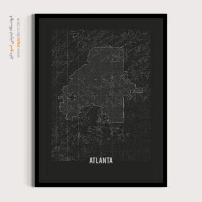 تابلو نقشه شهر آتلانتا - آتلانتا – تابلو نقشه شهرهای جهان - اسپو دکور