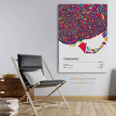 تابلو نقشه دکوراتیو تورنتو