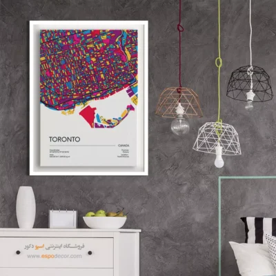تابلو نقشه دکوراتیو تورنتو - تورنتو – تابلو نقشه شهرهای جهان - اسپو دکور