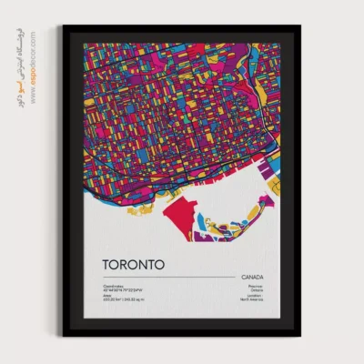 تابلو نقشه دکوراتیو تورنتو - تورنتو – تابلو نقشه شهرهای جهان - اسپو دکور