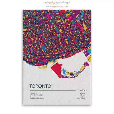 تابلو نقشه دکوراتیو تورنتو
