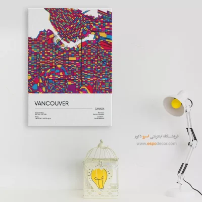 خرید تابلو نقشه مینیمال ونکوور