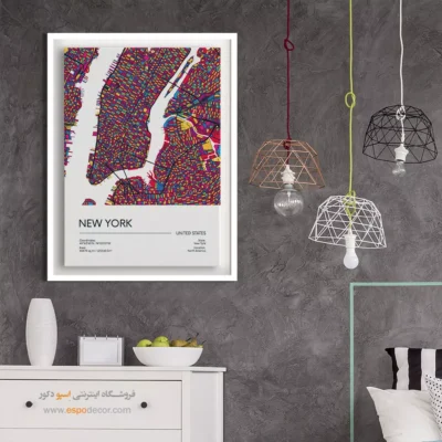 تابلو نقشه نیویورک - نیویورک – تابلو نقشه شهرهای جهان - اسپو دکور