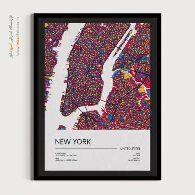 تابلو نقشه نیویورک - نیویورک – تابلو نقشه شهرهای جهان - اسپو دکور