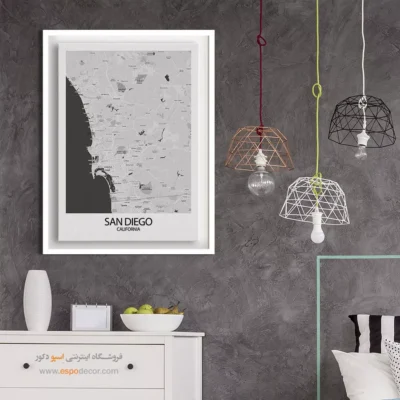 خرید تابلو نقشه سن دیگو - سن دیگو – تابلو نقشه شهرهای جهان - اسپو دکور