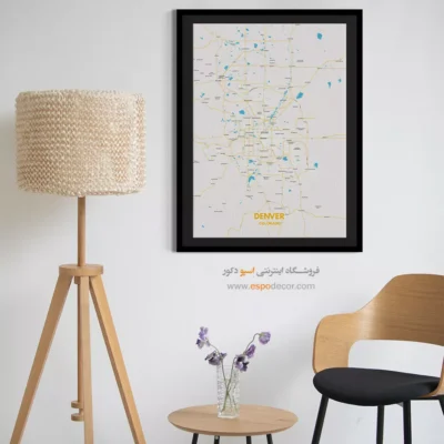 خرید تابلو نقشه دنور - دنور – تابلو نقشه شهرهای جهان - اسپو دکور