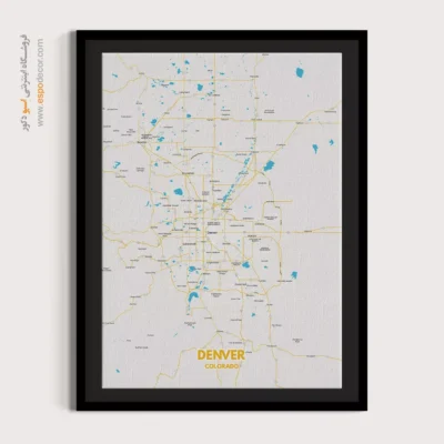 خرید تابلو نقشه دنور - دنور – تابلو نقشه شهرهای جهان - اسپو دکور