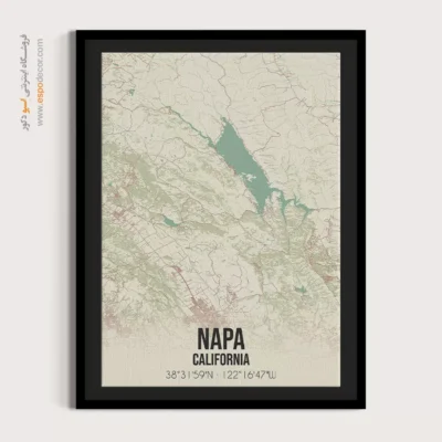 تابلو نقشه نپا کالیفرنیا - نپا کالیفرنیا – تابلو نقشه شهرهای جهان - اسپو دکور
