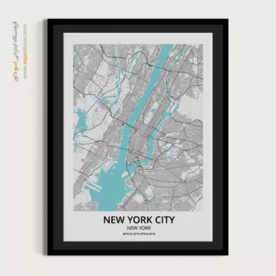 خرید تابلو نقشه نیویورک سیتی - نیویورک سیتی – تابلو نقشه شهرهای جهان - اسپو دکور