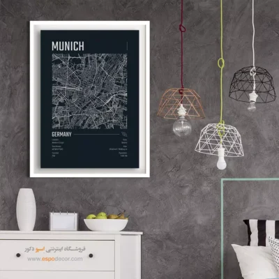 تابلو نقشه شهرهای اروپا - ‏munich  – تابلو نقشه شهرهای جهان - اسپو دکور