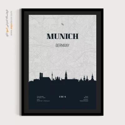 تابلو نقشه مونیخ - ‏munich germany  – تابلو نقشه شهرهای جهان - اسپو دکور