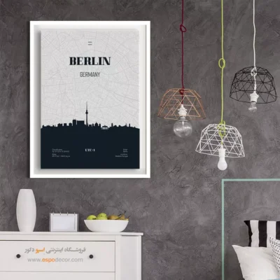 خرید تابلو دکوراتیو ست - ‏berlin germany  – تابلو نقشه شهرهای جهان - اسپو دکور