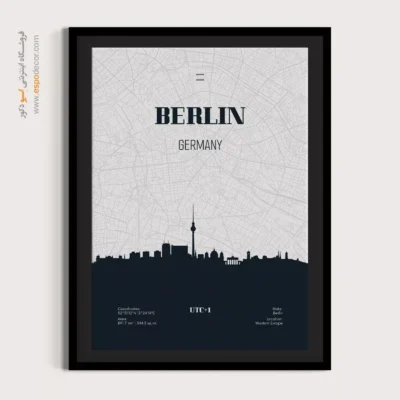 خرید تابلو دکوراتیو ست - ‏berlin germany  – تابلو نقشه شهرهای جهان - اسپو دکور