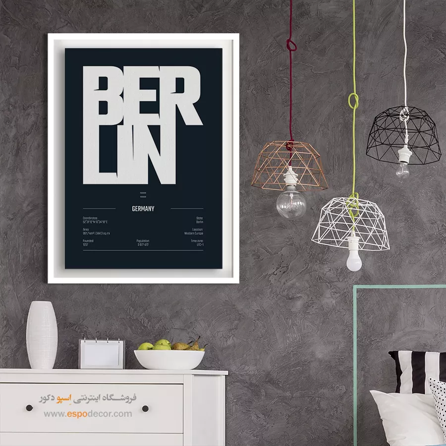 تابلو ست مینیمال مناسب هدیه تولد - berlin europe – تابلو نقشه شهرهای جهان - اسپو دکور