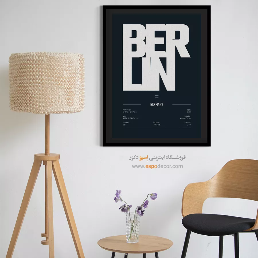 تابلو ست مینیمال مناسب هدیه تولد - berlin europe – تابلو نقشه شهرهای جهان - اسپو دکور