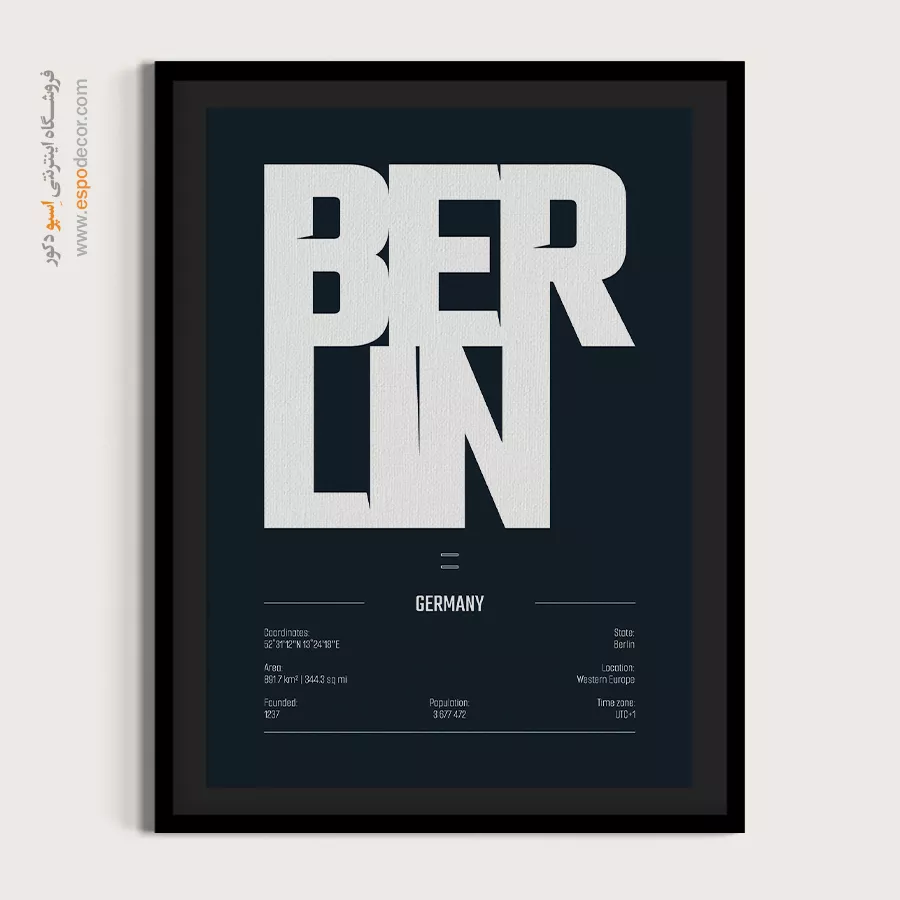 تابلو ست مینیمال مناسب هدیه تولد - berlin europe – تابلو نقشه شهرهای جهان - اسپو دکور