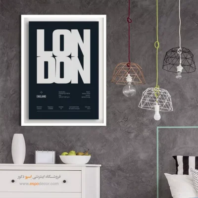 خرید تابلو مدرن نقشه برای دفتر گردشگری - ‏london europe  – تابلو نقشه شهرهای جهان - اسپو دکور