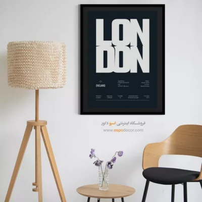 خرید تابلو مدرن نقشه برای دفتر گردشگری - ‏london europe  – تابلو نقشه شهرهای جهان - اسپو دکور