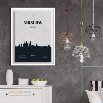 تابلو برای دفاتر خدمات مسافربری - ‏moscow russia  – تابلو نقشه شهرهای جهان - اسپو دکور