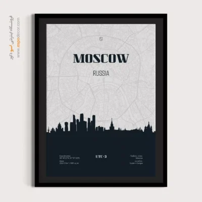 تابلو برای دفاتر خدمات مسافربری - ‏moscow russia  – تابلو نقشه شهرهای جهان - اسپو دکور