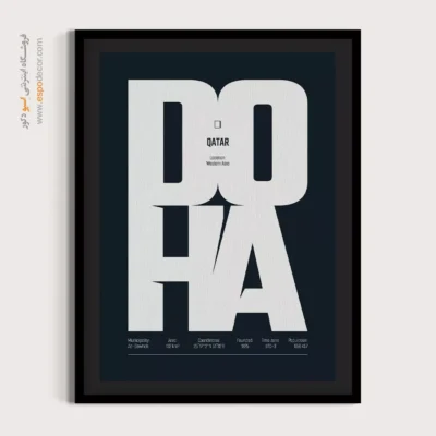 تابلو مدرن برای آژانس هواپیمایی - ‏doha asia  – تابلو نقشه شهرهای جهان - اسپو دکور