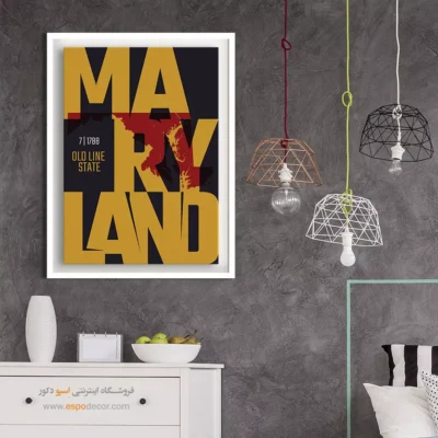 تابلوهای اداری مدرن - ‏old line state  – تابلو نقشه شهرهای جهان - اسپو دکور