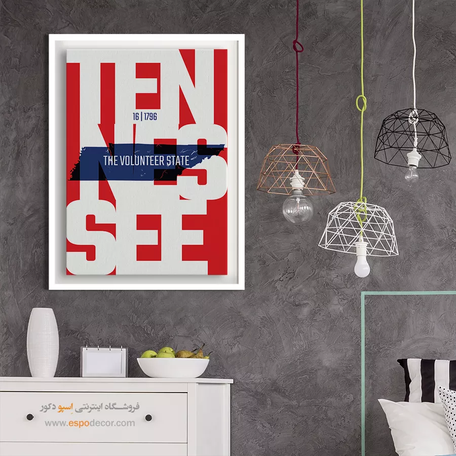 تابلو نقشه برای دفتر وکالت - the volunteer state – تابلو نقشه شهرهای جهان - اسپو دکور