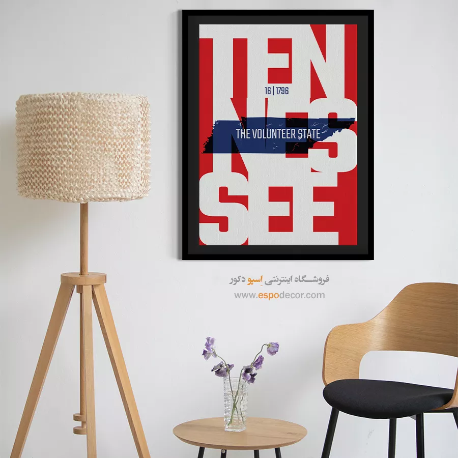 تابلو نقشه برای دفتر وکالت - the volunteer state – تابلو نقشه شهرهای جهان - اسپو دکور