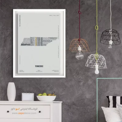 تابلو نقشه برای دکور مدرن - ‏tennessee state  – تابلو نقشه شهرهای جهان - اسپو دکور