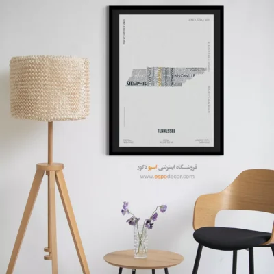 تابلو نقشه برای دکور مدرن - ‏tennessee state  – تابلو نقشه شهرهای جهان - اسپو دکور