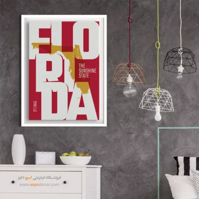 تابلو دکوراتیو برای معماران - ‏the sunshine state  – تابلو نقشه شهرهای جهان - اسپو دکور