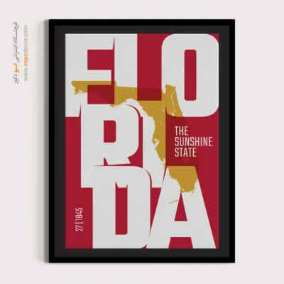 تابلو دکوراتیو برای معماران - ‏the sunshine state  – تابلو نقشه شهرهای جهان - اسپو دکور