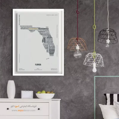 تابلو نقشه برای دفتر معماری - ‏florida state  – تابلو نقشه شهرهای جهان - اسپو دکور