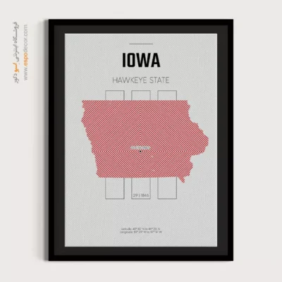 تابلو نقشه برای هتل - ‏iowa  – تابلو نقشه شهرهای جهان - اسپو دکور