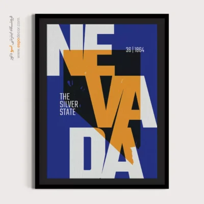 تابلو هنری مدرن - the silver state – تابلو نقشه شهرهای جهان - اسپو دکور