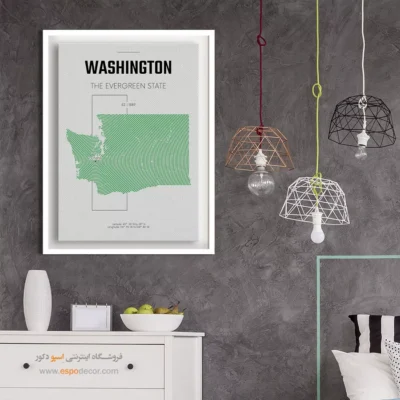 تابلو نقشه مینیمال واشنگتن - washington – تابلو نقشه شهرهای جهان - اسپو دکور
