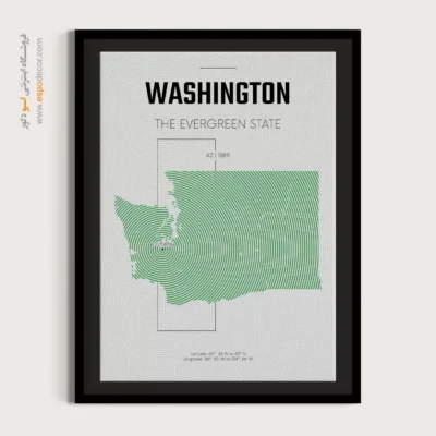 تابلو نقشه مینیمال واشنگتن - washington – تابلو نقشه شهرهای جهان - اسپو دکور