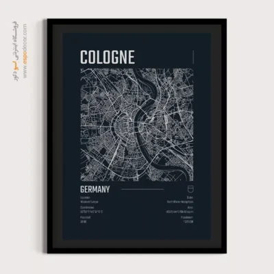 تابلو نقشه کلن آلمان - cologne – تابلو نقشه شهرهای جهان - اسپو دکور