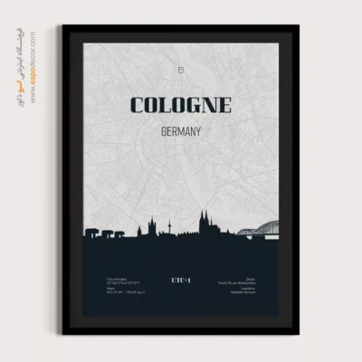 تابلو نقشه ست برای خانه - ‏cologne germany  – تابلو نقشه شهرهای جهان - اسپو دکور