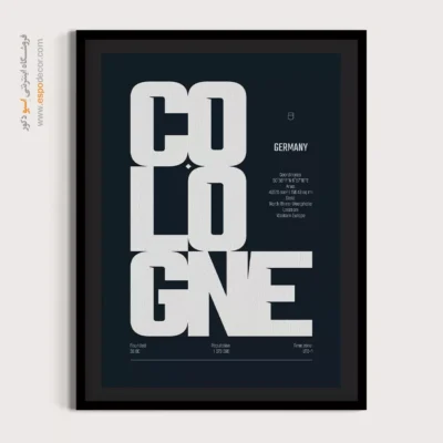 تابلو نقشه سفارشی شهرهای توریستی - cologne Europe – تابلو نقشه شهرهای جهان - اسپو دکور