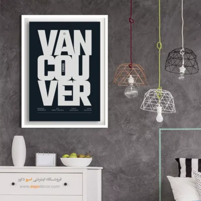 تابلو نقشه ونکوور مدرن برای کافه - ‏vancouver British Columbia  – تابلو نقشه شهرهای جهان - اسپو دکور