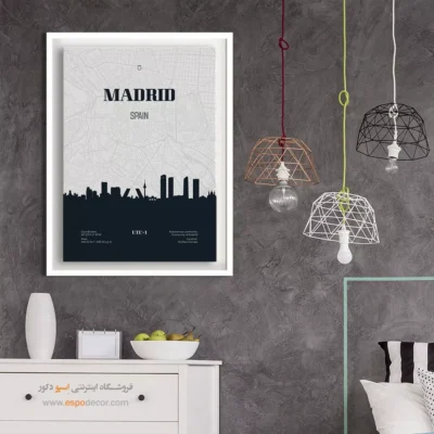 تابلو نقشه مخصوص مراکز آموزشی - ‏madrid spain  – تابلو نقشه شهرهای جهان - اسپو دکور