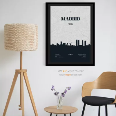 تابلو نقشه مخصوص مراکز آموزشی - ‏madrid spain  – تابلو نقشه شهرهای جهان - اسپو دکور