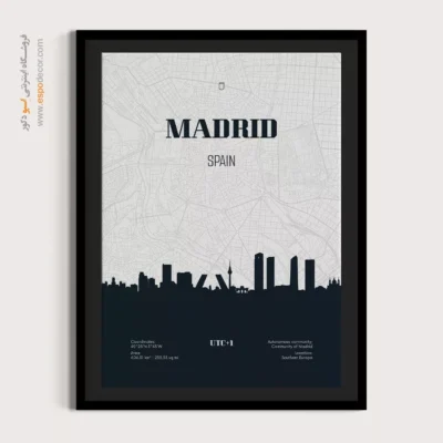 تابلو نقشه مخصوص مراکز آموزشی - ‏madrid spain  – تابلو نقشه شهرهای جهان - اسپو دکور